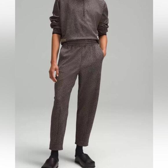 Lululemon lab Double-Knit Jacquard Pant 26" Leopardo Mini Lunar Rock Black - Picture 1 of 9